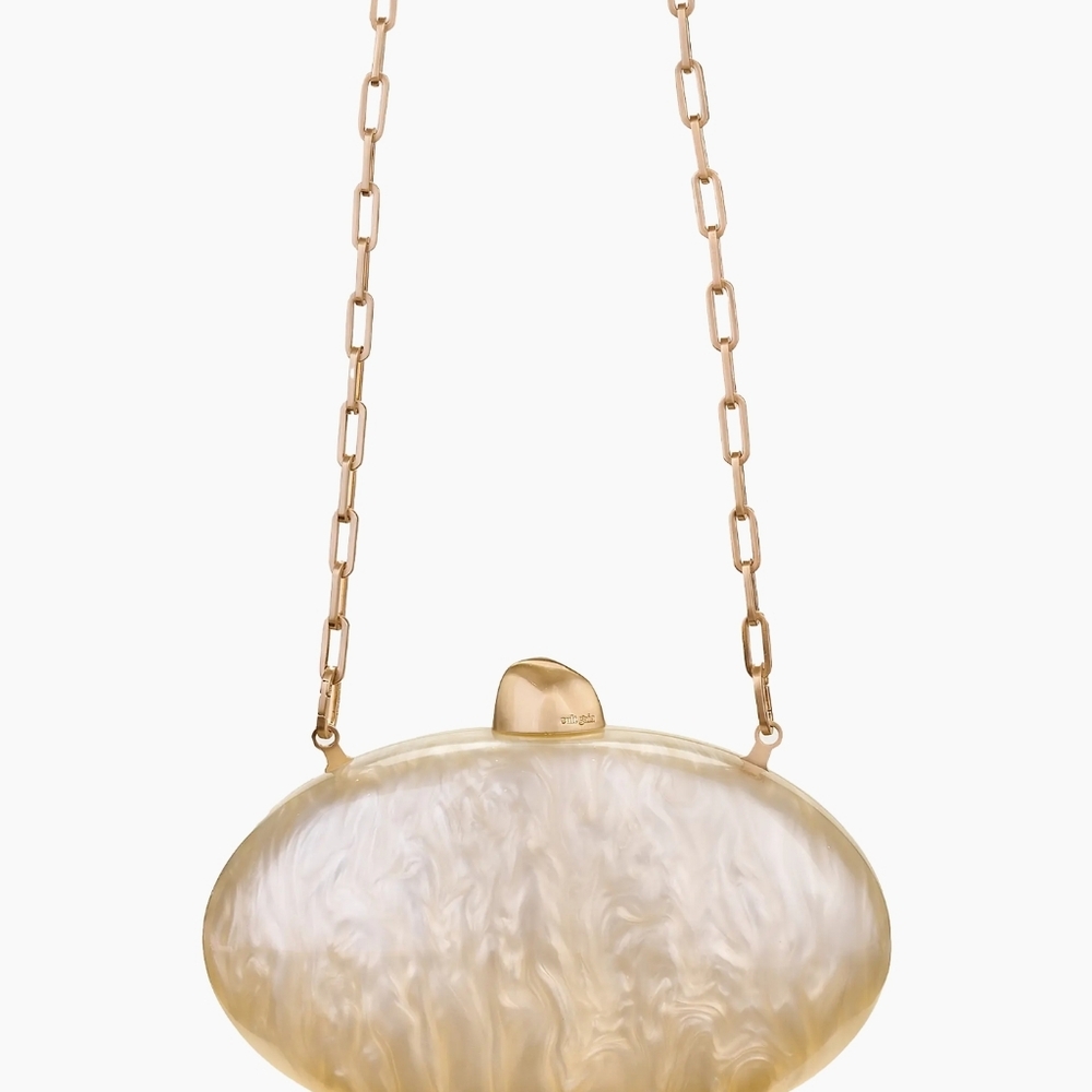 Cult Gaia Cream Gold Clutch Purse - Picture 6 of 12